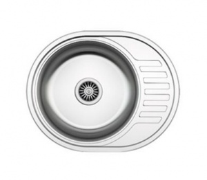 картинка Кухонная мойка ZIGMUND & SHTAIN KREIS OV 600.8 polished (сифон) в  интернет-витрине сети магазинов бытовой техники "ЮСТ" в г. Пенза