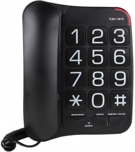 картинка Проводной телефон Texet TX-201 чёрный в  интернет-витрине сети магазинов бытовой техники "ЮСТ" в г. Пенза
